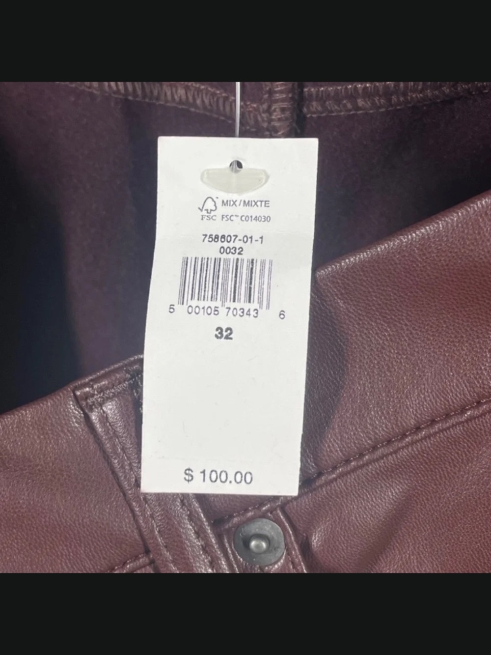 NEW Banana Republic Pants Womens 32 14 burgundy red faux leather flare moto - Picture 5 of 9